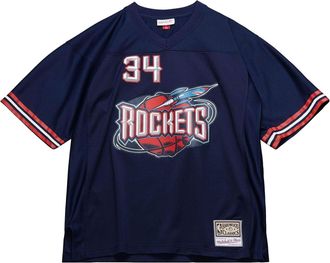 Mitchell & Ness x NBA Audible Houston Rockets Jersey Hakeem Olajuwon 34 TNMP4846-HROYYHOLBLUE