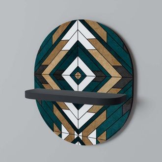 OEM Geometr&iacute;a Art&iacute;stica Estante Ovalado Negro