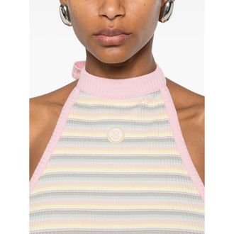 Amiri Striped Halter Dress - Beige