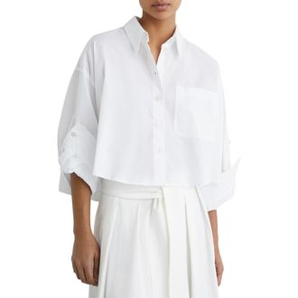 Reiss Solenge Cotton Shirt in White at Nordstrom, Size 12 Us