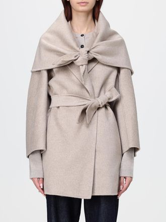Max Mara Cappotto corto a vestaglia in puro cashmere con collo a scialle e cintura