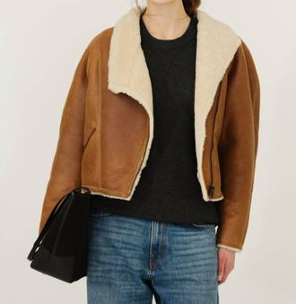 Isabel Marant Blondine Cropped Jacket In Cognac