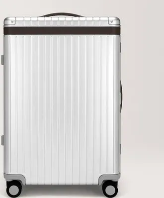 Carl Friedrik Check-in Luggage - Hard case in Aluminium - Silver / Dark Brown