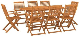 vidaXL Juego Comedor De Jard&iacute;n 9 Pzas Madera Maciza Acacia 180x90x75cm Vidaxl