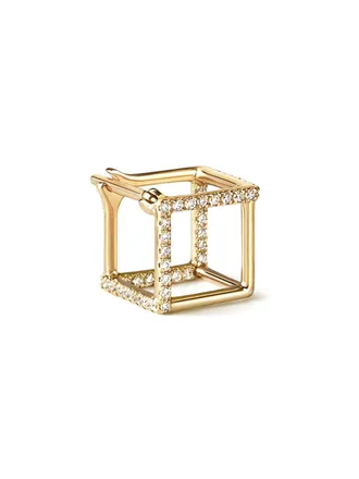 Shihara vierkante oorsteker met diamant 7 - Metallic