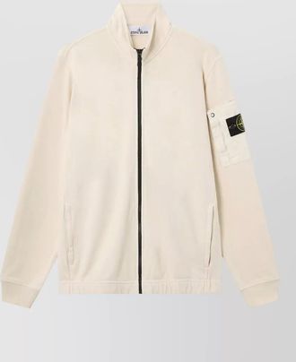 Stone Island high collar ribbed trim utility jacket