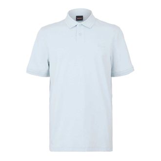 HUGO BOSS Herenpolo met korte mouwen van interlock (Blauw)