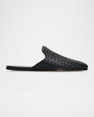 Bottega Veneta Men & apos;s Intrecciato Nappa Leather Slippers
