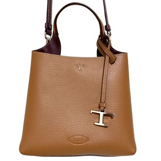 Tod's Brown Leather Shoulder Bag Tote Bag (Pre-Owned)