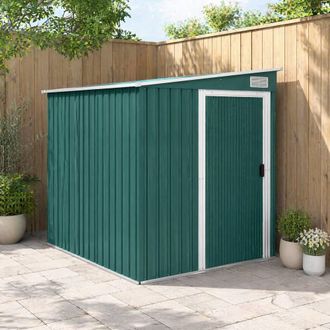 STILVORA Garden Shed with Shelves & Sliding Door in Green