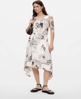 Desigual vestito senza maniche stampato bianco