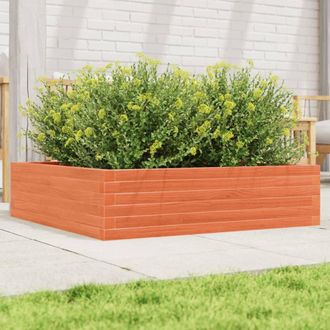 vidaXL Vidaxl - Jardinera De Madera Maciza Pino Marr&oacute;n Cera 90x90x23 Cm