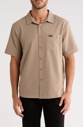 Quiksilver Allport Classic Short Sleeve Performance Button-Up Shirt in Fallen Rock at Nordstrom Rack, Size Xx-Large