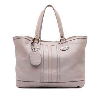 Gucci Cannes Tote Bag Gestreept Leer