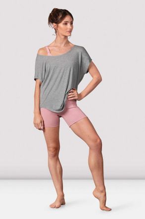 Bloch BLOCH Ladies Carmen Open Back Top, Grey Marle