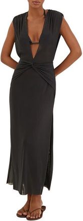 Vix Cindy Solid Mesh Cover-Up Dress in Grey at Nordstrom, Size X-Large