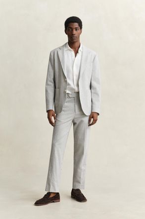 GANT Men Seersucker Suit Pants (50) EGGSHELL