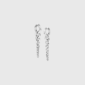 Diesel Stainless Steel Drop Earrings - Earrings - Unisex - Silver