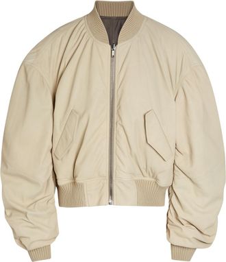 Rick Owens Secchia Reversible Leather Bomber Jacket - Sand - 48 (IT48 / M)