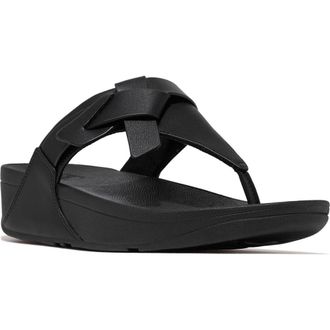 FitFlop Lulu Platform Wedge Flip Flop in Black at Nordstrom Rack, Size 10
