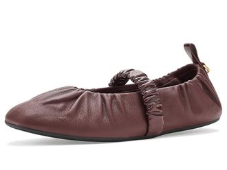 Rag & Bone Spire Ruched Mary Jane Womens Flat Shoes Deep Plum : EU 38.5 (US Womens 8.5) M, Nappa/Leather