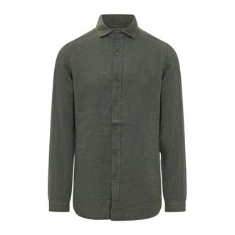 Sundek Casual Shirts, male, Green, Size: XL Linen Shirt