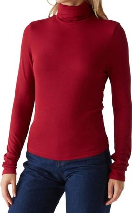 Michael Stars Tara Turtleneck Tee In Carmine