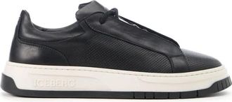 Iceberg Low-top Sneakers - Heren - Sneakers - Zwart - 45 EU - Leer - Schoenen