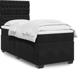 vidaXL Vidaxl - Cama Box Spring Con Colch&oacute;n Cuero Sint&eacute;tico Negro 90x190 Cm