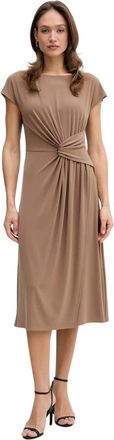 Joseph Ribkoff Geknoopte wikkeljurk tot halverwege de kuit - Dames - Casual kleedjes - Beige - S - Polyester - Kleedjes