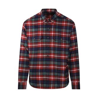 Ralph Lauren Klassiek Passende Geruite Flanellen Werkshirt - Heren - Casual Overhemden - Veelkleurig - L - Katoen - Overhemden