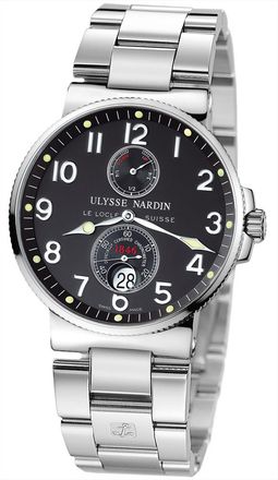 Ulysse Nardin e Maxi Marine Chronometer Black Dial Stainless Steel Mens Watch 263-66-7-62