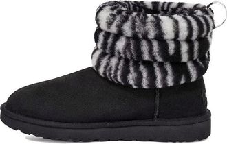 UGG (WMNS) UGG Fluff Mini Quilted Leopard Zebra 1112439-BWHT