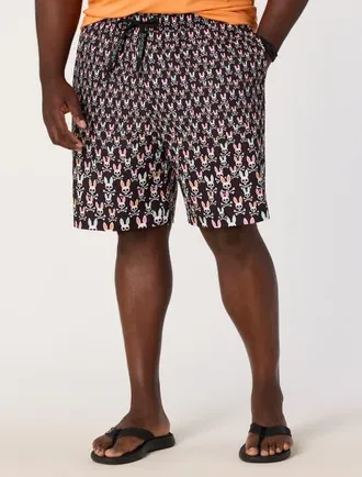 Psycho Bunny Big & Tall Byron Allover Swim Trunks in Black at Nordstrom, Size Xxx-Large