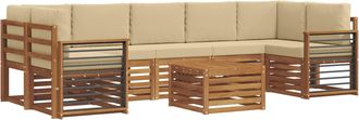 vidaXL Conjunto De Sof&aacute;s De Exterior 8 Uds. Natural Y Beige Vidaxl