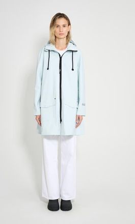 Stutterheim Mosebacke Patch Matte Raincoat in Frost Grey at Nordstrom, Size X-Small