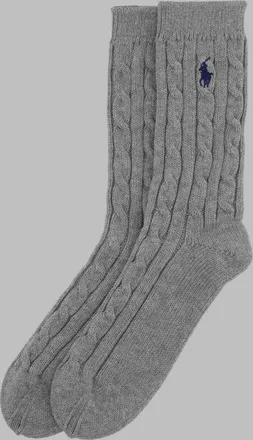 Polo Ralph Lauren Logo-Embroidered Cotton Blend Socks - Gray