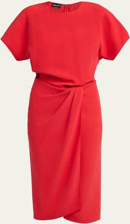 Giorgio Armani Washed Silk Asymmetric Midi Dress