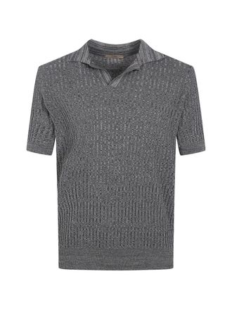 Nuur Short Sleeved Polo Neck Mouline T-Shirt