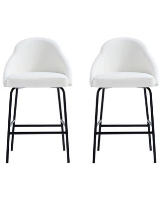 Manhattan Comfort Gracie Modern Leatherette Counter Stool With Steel Legs