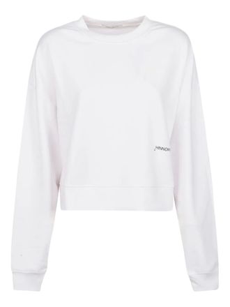 Hinnominate long-sleeve cropped sweatshirt - women - Modal - L - White