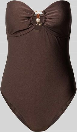 Seafolly Badeanzug im Off-Shoulder-Look Modell PALERMO in Dunkelbraun, Gr&ouml;&szlig;e 36