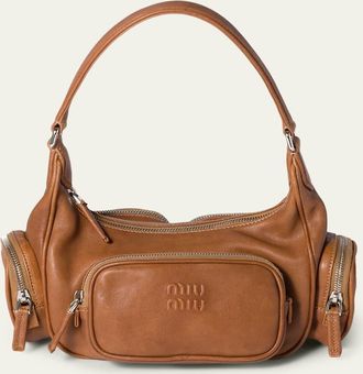 Miu Miu Pocket Nappa Leather Shoulder Bag