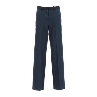 Forte_Forte Dames, Broeken, Blauw, Maat: XS Katoen