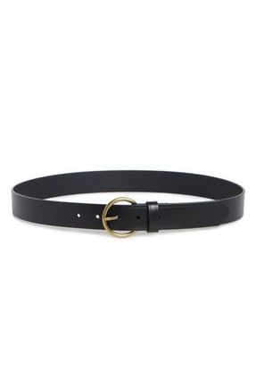 Nordstrom Rack Leather Circular Buckle Belt in Black at Nordstrom Rack, Size X-Small