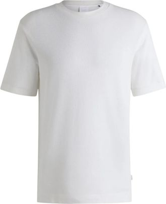 HUGO BOSS T-shirt met korte mouwen van katoengaren - Heren - T-shirts - Wit - L - Katoen - Tops