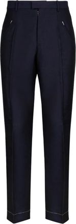 Maison Margiela English Mohair Pants - Heren - Slim Fit Broeken - Blauw - M - Leer - Broeken