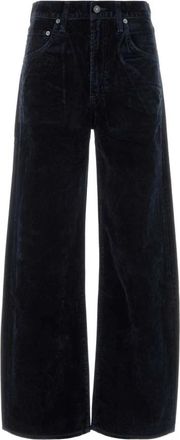 A Gold E Low Curve Jean (Velvet) - Dames - Wijde Broeken - Blauw - W28 - Katoen - Broeken