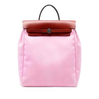 Herm&egrave;s Pre-owned Backpacks, female, Pink, Size: ONE SIZE Pre-owned Canvas Backpack