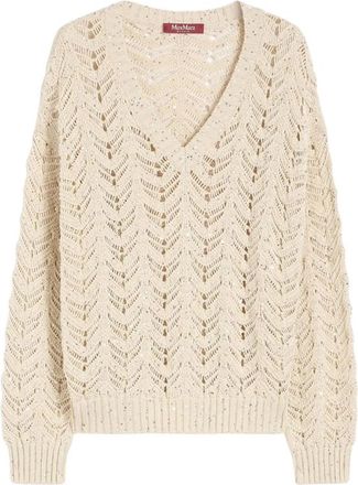 Max Mara Openwork V-neck Sweater
